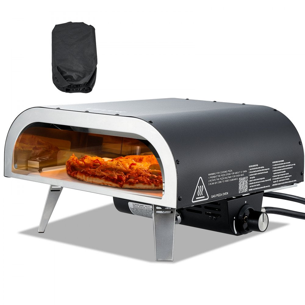 VEVOR Propane Outdoor Pizza Oven, 12 Inch Gas Pizza Maker, Portable Pizza-Cooker with Thickened Pizza-Stone, Carry Bag