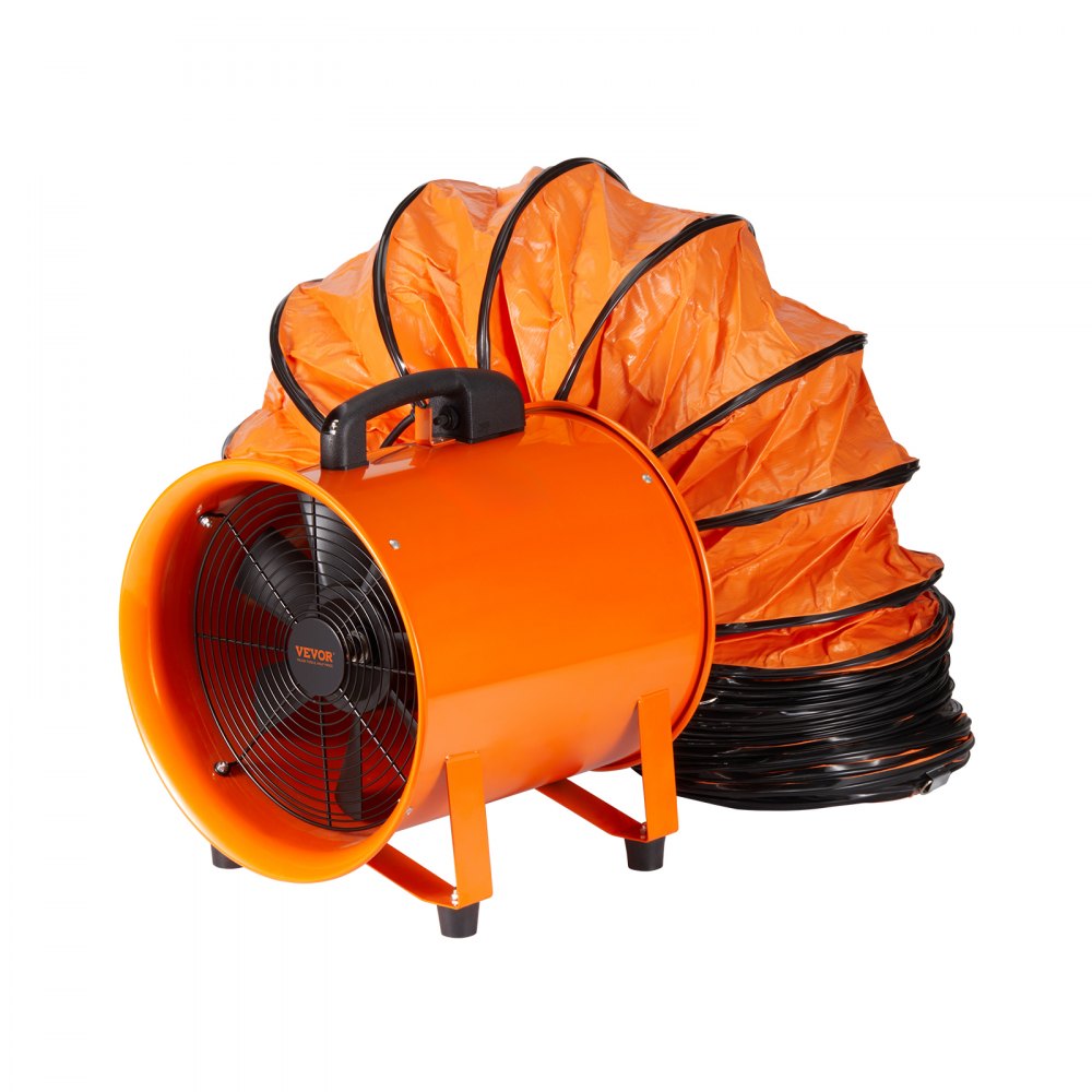 VEVOR Portable Ventilator, 10 inch Heavy Duty Cylinder Fan with 33ft Duct Hose, 380W Strong Shop Exhaust Blower 1893FM