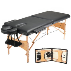 VEVOR Portable Massage Table 28" W, 2 Folding Lightweight Massage Table, 8-Level Height Adjustable Salon Tattoo Bed