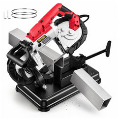 VEVOR Portable Band Saw, 110V 10-Amp Corded Tool with Removable Steel Base, 5-Inch Capacity, 6-Level Variable Speed, 0