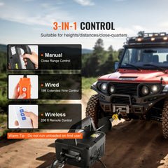 VEVOR 3-in-1 Electric Hoist Winch, 1100lbs 1500W Portable Power Winch Crane, 110V/120V 22.9 ft Lifting Height, 13