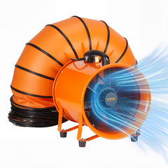 VEVOR Portable Ventilator, 12 inch Heavy Duty Cylinder Fan with 16.4ft Duct Hose, 585W Strong Shop Exhaust Blower