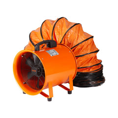 VEVOR Portable Ventilator, 8 inch Heavy Duty Cylinder Fan with 16.4ft Duct Hose, 195W Strong Shop Exhaust Blower