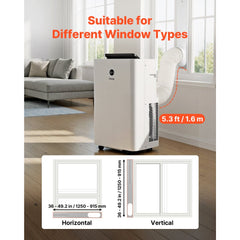 VEVOR Portable Air Conditioner, 12000 BTU ASHRAE (8150 BTU SACC) 4-in-1 Standing Cooling Ac Unit, LED Touch Panel &