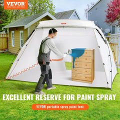 VEVOR Portable Paint Booth, Larger Spray Paint Tent with Built-in Floor & Mesh Screen, Painting Tent Station for