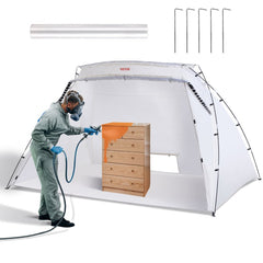 VEVOR Portable Paint Booth, Larger Spray Paint Tent with Built-in Floor & Mesh Screen, Painting Tent Station for