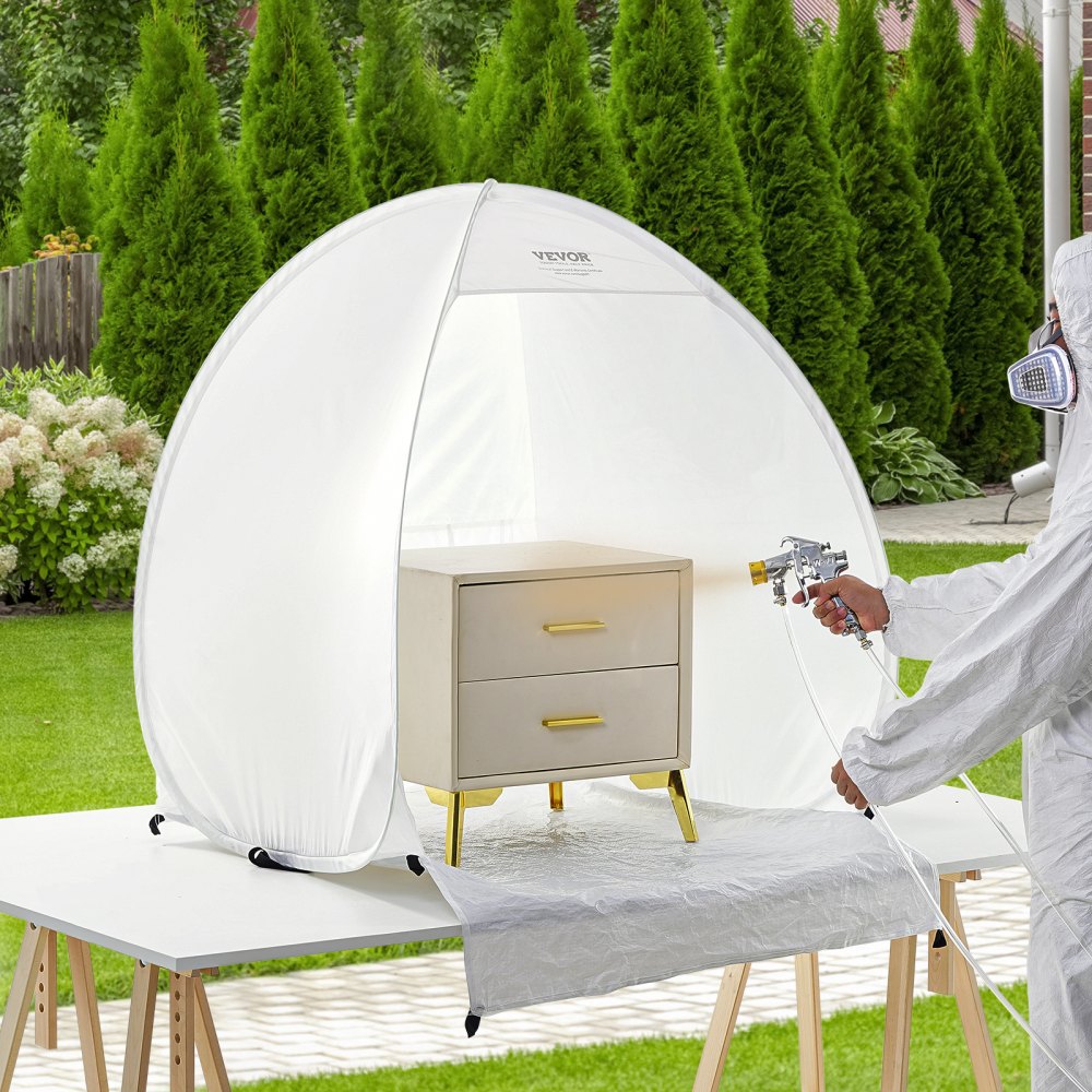VEVOR Spray Paint Shelter, 40 x 35 x 40 in Pop-Up Portable Spray Paint Tent with Built-In Floor, Exhaust Window and
