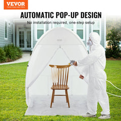 VEVOR Spray Paint Shelter, 60 x 60 x 70 in Pop-Up Portable Spray Paint Tent with Built-In Floor, Exhaust Window and