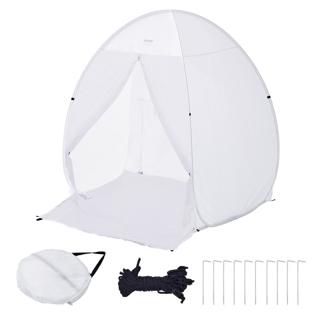 VEVOR Spray Paint Shelter, 60 x 60 x 70 in Pop-Up Portable Spray Paint Tent with Built-In Floor, Exhaust Window and
