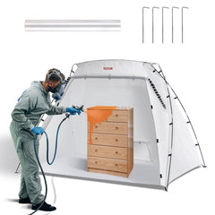 VEVOR Portable Paint Booth, Larger Spray Paint Tent with Built-in Floor & Mesh Screen, Painting Tent Station for