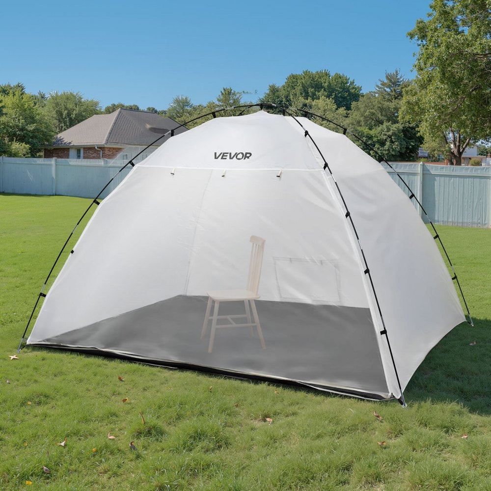 VEVOR Portable Paint Booth Tent, 115.35 x 90.55 x 74 inch Painting Tent Station, Spray Shelter with Built-in Floor &