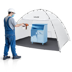 VEVOR Portable Paint Booth Tent, 115.35 x 90.55 x 74 inch Painting Tent Station, Spray Shelter with Built-in Floor &