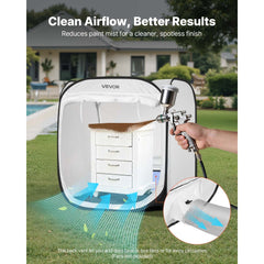 VEVOR Portable Paint Booth Tent, 28.3 x 28.5 x 29.5 inch Pop-Up Portable Spray Paint Tent with Mesh Door, Spray