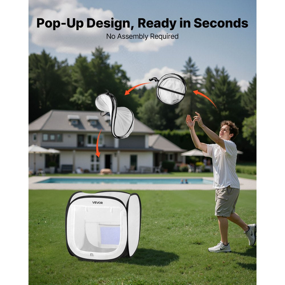 VEVOR Portable Paint Booth Tent, 15.94 x 15.94 x 16.9 inch Pop-Up Portable Spray Paint Tent with Mesh Door, Spray