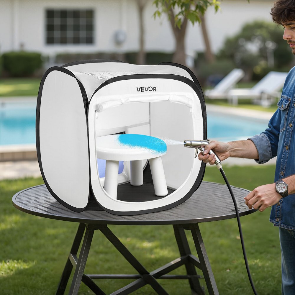 VEVOR Portable Paint Booth Tent, 15.94 x 15.94 x 16.9 inch Pop-Up Portable Spray Paint Tent with Mesh Door, Spray