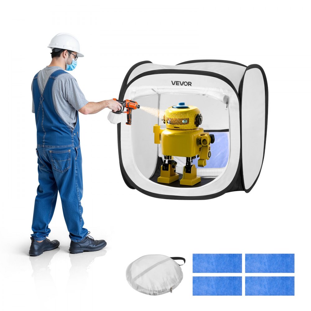 VEVOR Portable Paint Booth Tent, 15.94 x 15.94 x 16.9 inch Pop-Up Portable Spray Paint Tent with Mesh Door, Spray