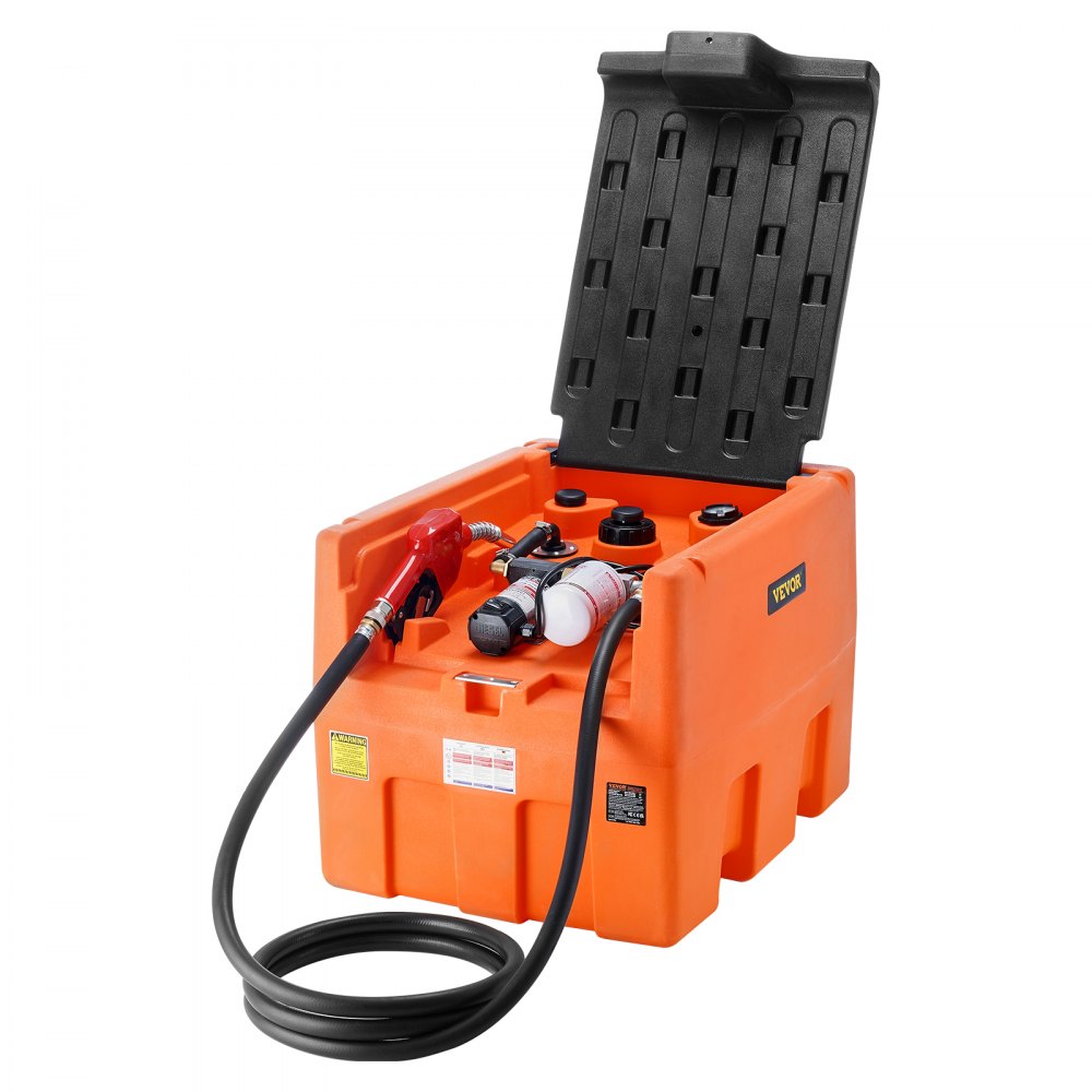 VEVOR Portable Diesel Tank, 48 Gallon, 10.6GPM Flow Rate, Diesel Fuel Tank with 12V Electric Transfer Pump, 13.1 ft