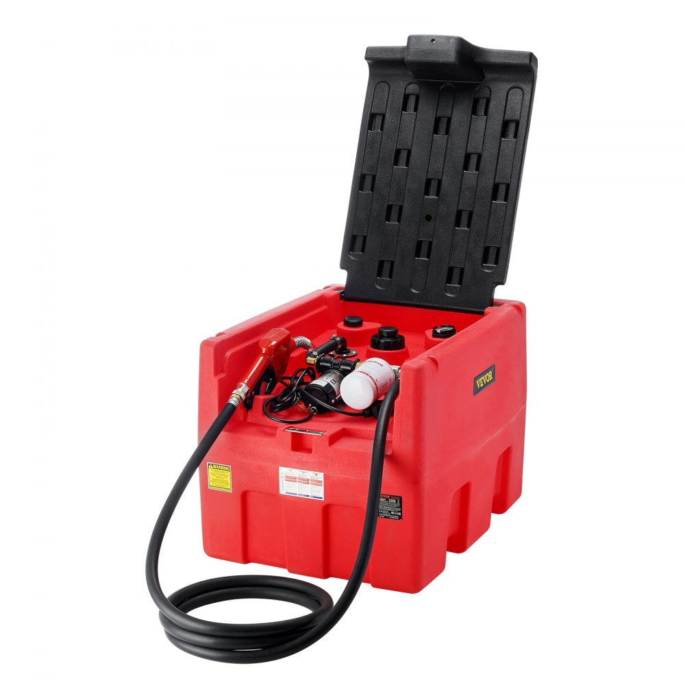 VEVOR Portable Diesel & Gasoline Tank, 48 Gallon, 10.6GPM Flow Rate, Diesel Fuel Tank with 12V Electric Transfer Pump