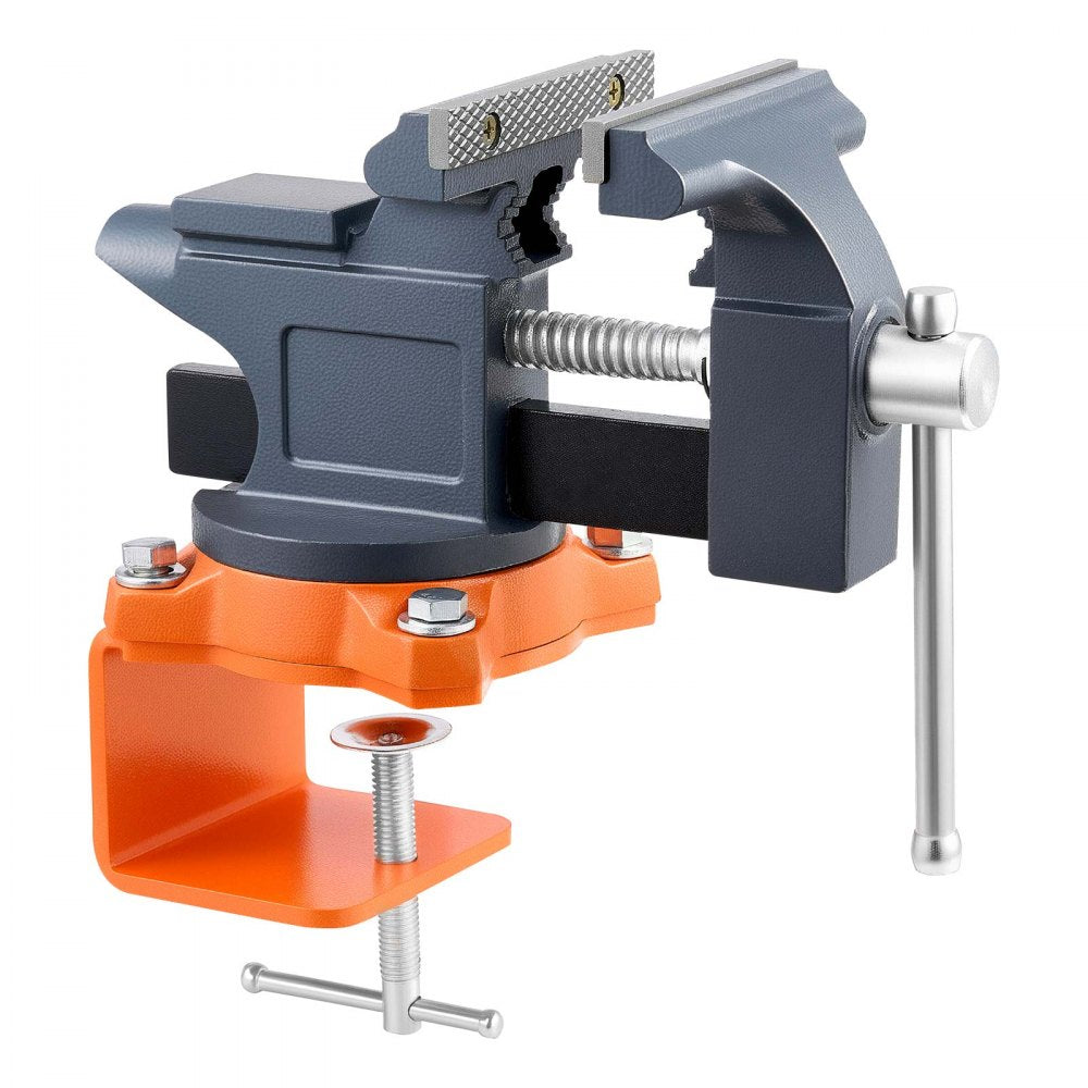 VEVOR Bench Vise, 4.5 Inch, Portable Workbench Vice with 270° Swivel Base, Quick Release Rotating Bench Clamp, Cast