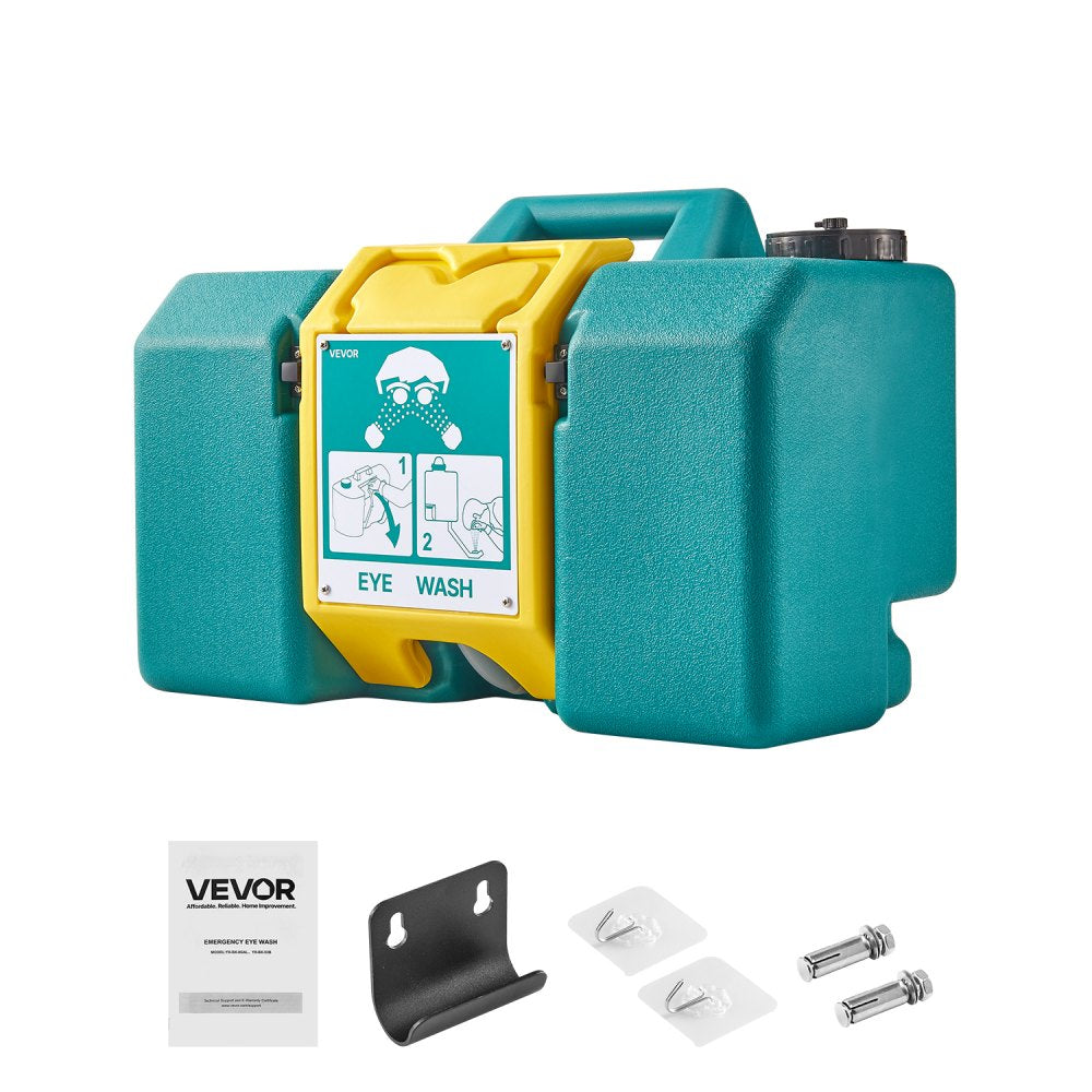 VEVOR Portable Eye Wash Station 8 Gal, OSHA-Approved Eyewash Station Wall-Mounted/On Flat Surface, Emergency Eye Wash