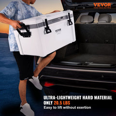 VEVOR Insulated Portable Cooler, 52 qt, Holds 50 Cans, Ice Retention Hard Cooler with Heavy Duty Handle, Ice Chest