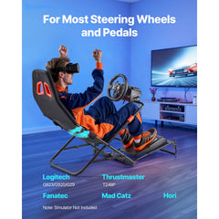 VEVOR Portable Racing Wheel Stand, Foldable & Adjustable Steering Sim Wheel Stand, 18.5 in Seat Inner Width, Compatible
