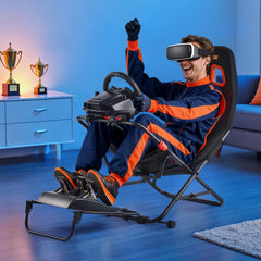 VEVOR Portable Racing Wheel Stand, Foldable & Adjustable Steering Sim Wheel Stand, 18.5 in Seat Inner Width, Compatible
