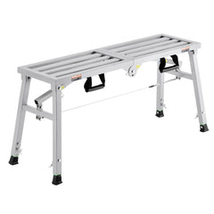 VEVOR Work Platform, 3 Gear Adjustable Height, Folding Alloy Steel Step Ladder, Portable Scaffolding Platform, 400 lb