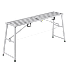 VEVOR Work Platform, 4 Gear Adjustable Height, Folding Alloy Steel Step Ladder, Portable Scaffolding Platform, 880 lb