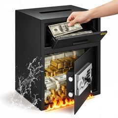 VEVOR Digital Depository Safe 1.7 Cubic Feet Made of Carbon Steel Electronic Code Lock Depository Safe with Deposit