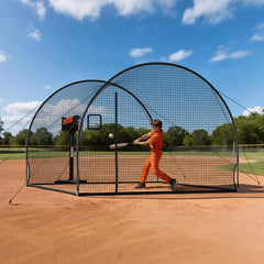 VEVOR Baseball Batting Cage, 12.0 x 10.2 x 7.6 FT Freestanding Portable Batting Cage, Hitting Cages with 4-Ply Knotless