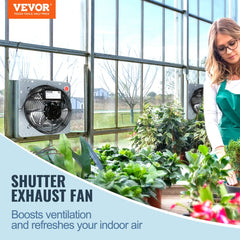 VEVOR 10'' Shutter Exhaust Fan, High-speed 820 CFM, Aluminum Wall Mount Attic Fan with AC-motor, Ventilation and