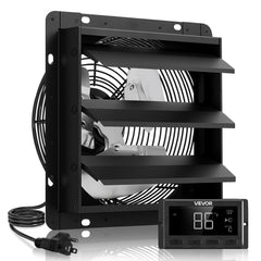 VEVOR 12 inch Shutter Exhaust Fan, Wall Mounted Attic Vent Fan with Smart Programming Variable Speed Temperature