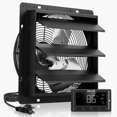 VEVOR 10 inch Shutter Exhaust Fan, Wall Mounted Attic Vent Fan with Smart Programming Variable Speed Temperature