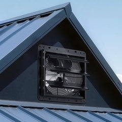 VEVOR 10 inch Shutter Exhaust Fan Wall-Mount Variable Speed Temperature, Automatic Louvers Sturdy Steel Housing, Low