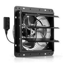 VEVOR 10 inch Shutter Exhaust Fan Wall-Mount Variable Speed Temperature, Automatic Louvers Sturdy Steel Housing, Low