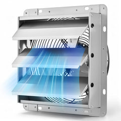 VEVOR 10 Inch Shutter Exhaust Fan Wall Mounted 874 CFM Automatic Louvers, Sturdy Steel Housing, Low Noise, AC Motor