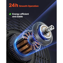 VEVOR 12 Inch Shutter Exhaust Fan Wall Mounted 1347 CFM Automatic Louvers, Sturdy Steel Housing, Low Noise, AC Motor