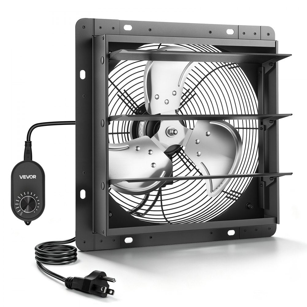 VEVOR 10 in Shutter Exhaust Fan Wall-Mount Automatic Louvers Variable Speed, Sturdy Steel Housing, Low Noise, AC Motor