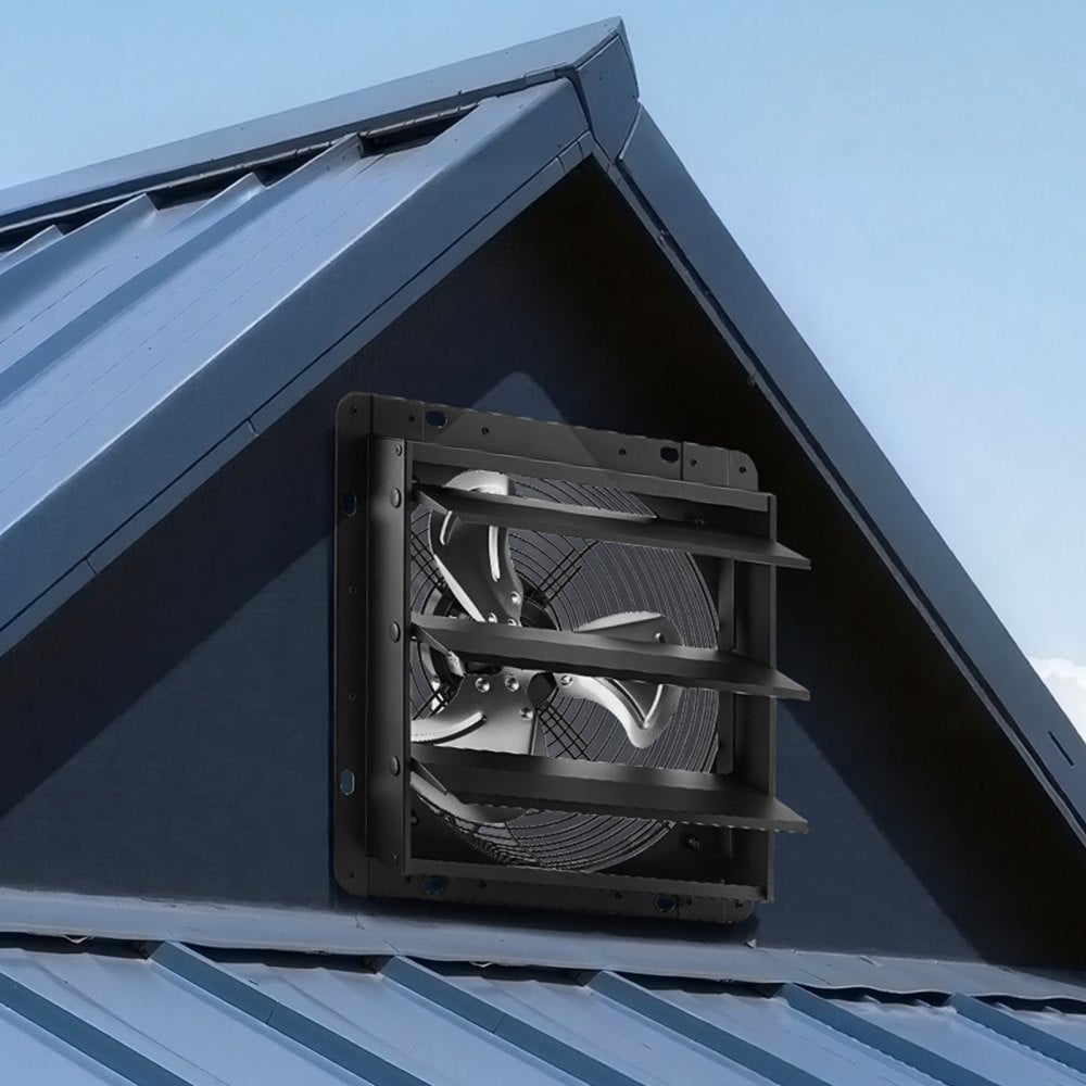 VEVOR 12 in Shutter Exhaust Fan Wall-Mount Automatic Louvers Variable Speed, Sturdy Steel Housing, Low Noise, AC Motor
