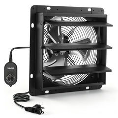 VEVOR 12 in Shutter Exhaust Fan Wall-Mount Automatic Louvers Variable Speed, Sturdy Steel Housing, Low Noise, AC Motor