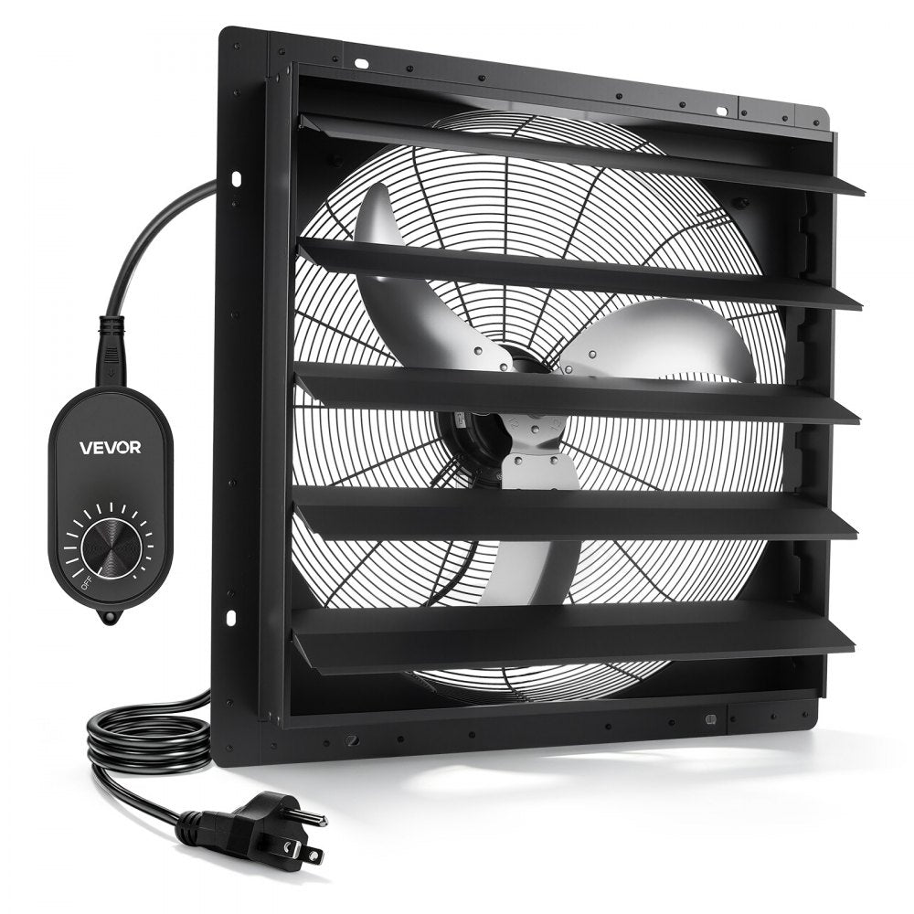 VEVOR 24 in Shutter Exhaust Fan Wall-Mount Automatic Louvers Variable Speed, Sturdy Steel Housing, Low Noise, AC Motor