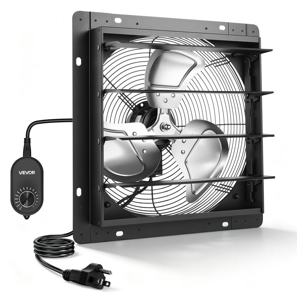 VEVOR 14 in Shutter Exhaust Fan Wall-Mount Automatic Louvers Variable Speed, Sturdy Steel Housing, Low Noise, AC Motor