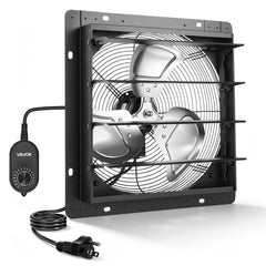VEVOR 14 in Shutter Exhaust Fan Wall-Mount Automatic Louvers Variable Speed, Sturdy Steel Housing, Low Noise, AC Motor