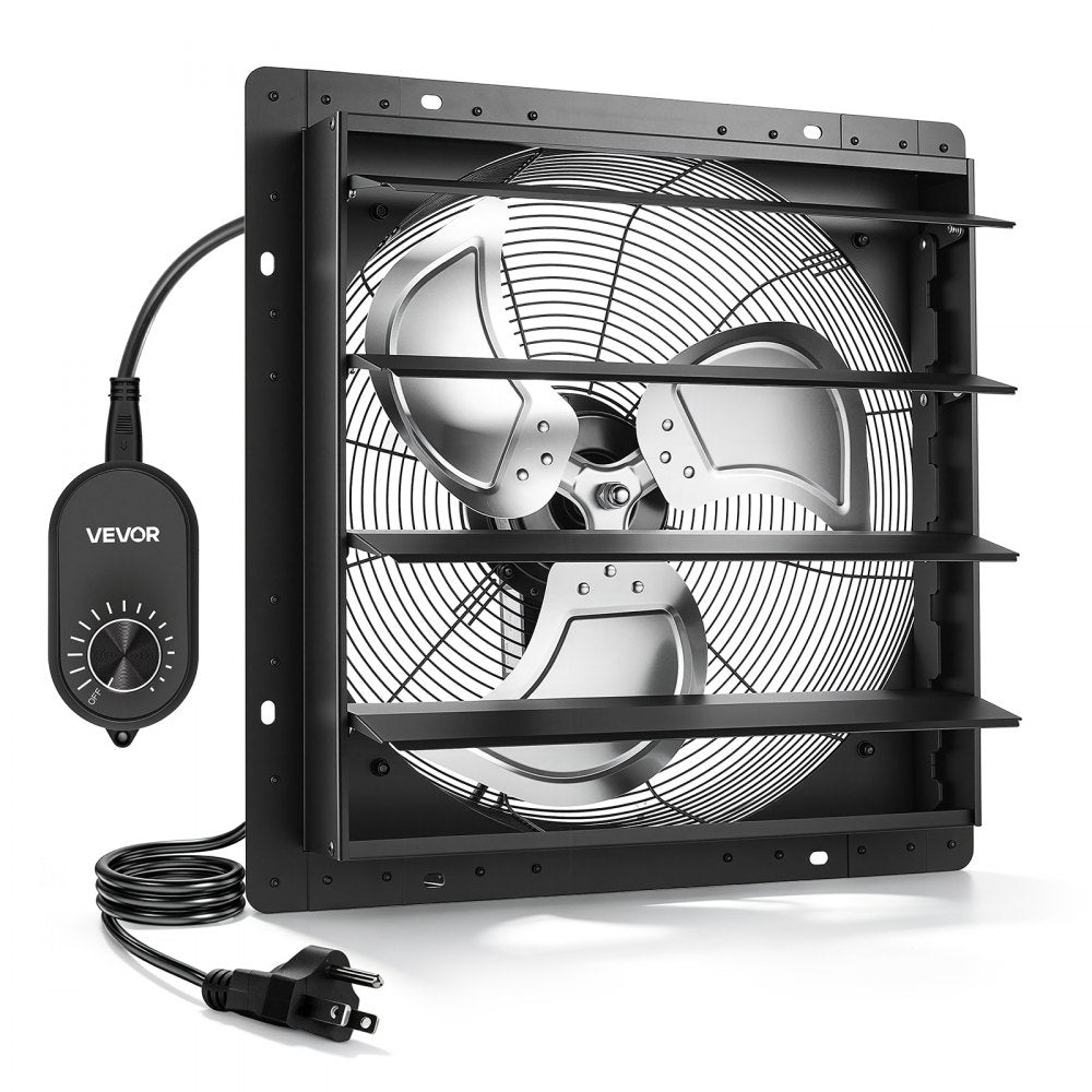 VEVOR 18 in Shutter Exhaust Fan Wall-Mount Automatic Louvers Variable Speed, Sturdy Steel Housing, Low Noise, AC Motor