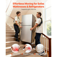 VEVOR Moving Straps, Supports up to 1000 lbs, 2-Person Lifting and Moving System with 2 Harness Straps & 2 Load-bearing