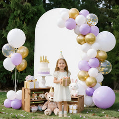 VEVOR Arch Backdrop Stand, 7.2 x 4 ft, Stable Structure, Easy Assembly, 1 Piece Gold Metal Arch Backdrop Stand with