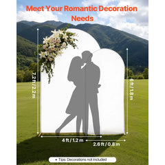 VEVOR Arch Backdrop Stand, Set of 2, 7.2 ft and 6 ft, Stable Structure, Easy Assembly, Gold Metal Arch Backdrop Stand