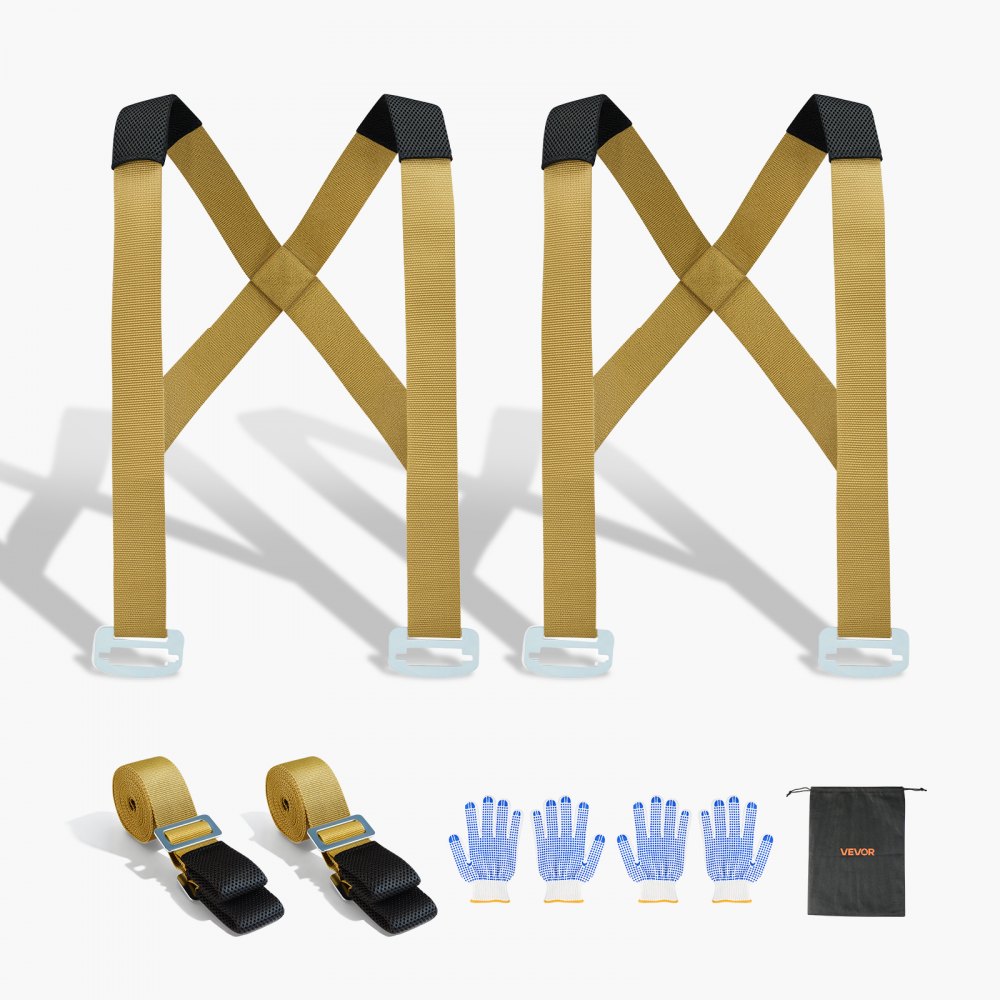 VEVOR Moving Straps, Supports up to 1000 lbs, 2-Person Lifting and Moving System with 2 Harness Straps & 2 Load-bearing