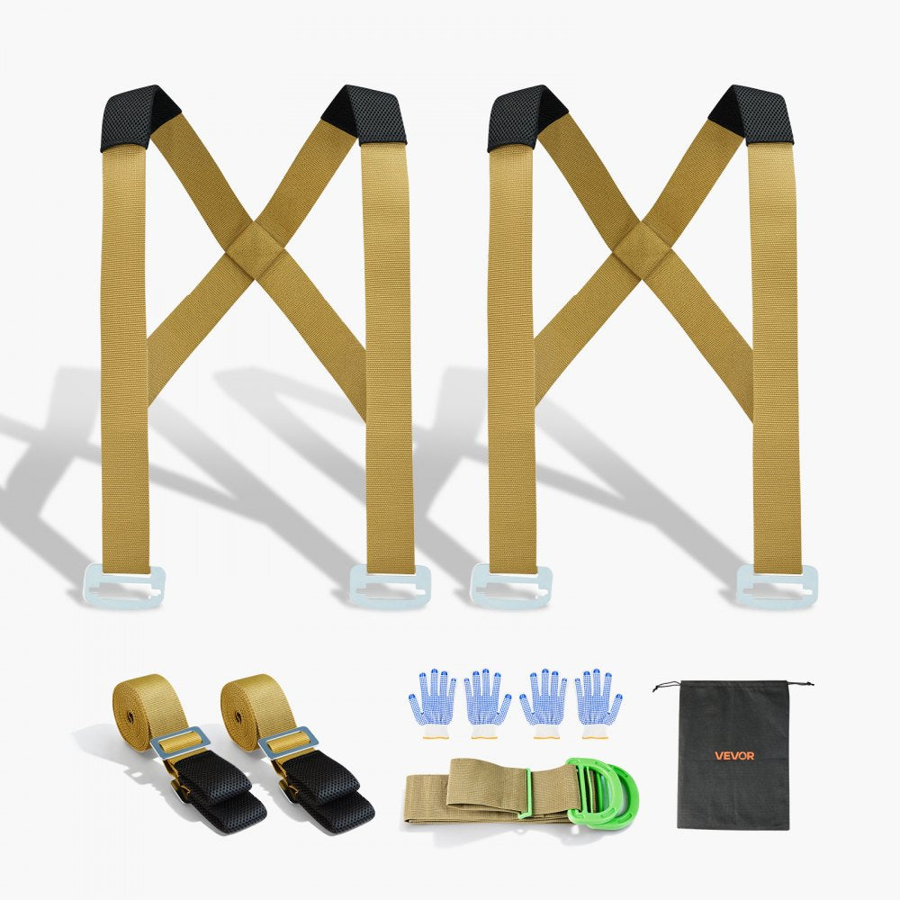 VEVOR Moving Straps, 2-Person Lifting and Moving System with 2 Harness Straps, 2 Load-bearing Straps & 1 Handheld